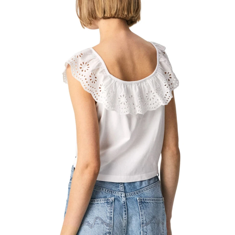Blusa corta de algodón Pepe Jeans Buffi para mujer M - Imagen 2 de 4