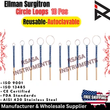 Ellman Surgitron Round Loop Electrodes all sizes 10Pcs Autoclavable-Tungsten Tip