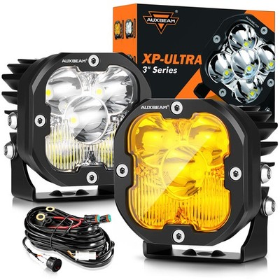 AUXBEAM 3inch LED Light Cube Bar Combo Beam Pods Driving Fog Lamp Offroad SUV