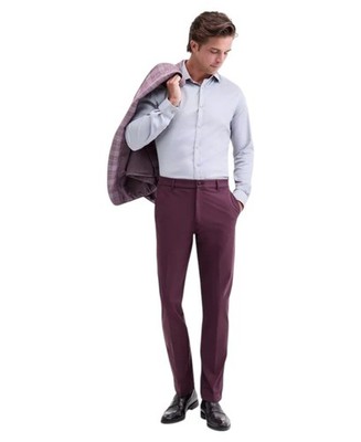 Michael Kors Mens Classic fit Dress Pants 30 / 30 Berry Red Solid