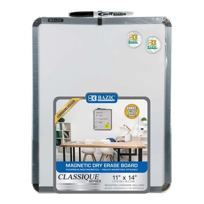 BAZIC 11'' X 14'' CLASSIQUE Magnetic Dry Erase Board w/ Marker & 2 Magnets