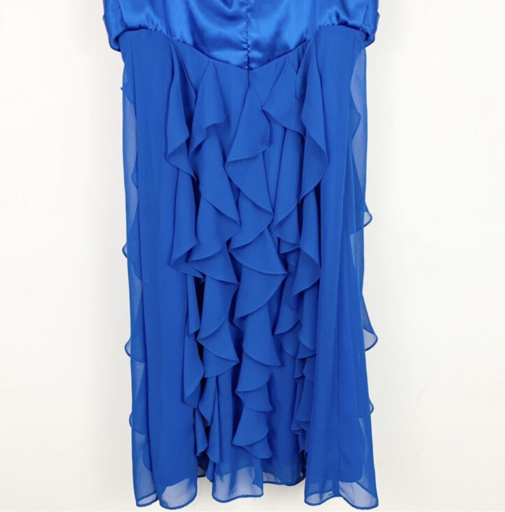 Royal Blue Formal Cache Ruffled Dress | eBay
