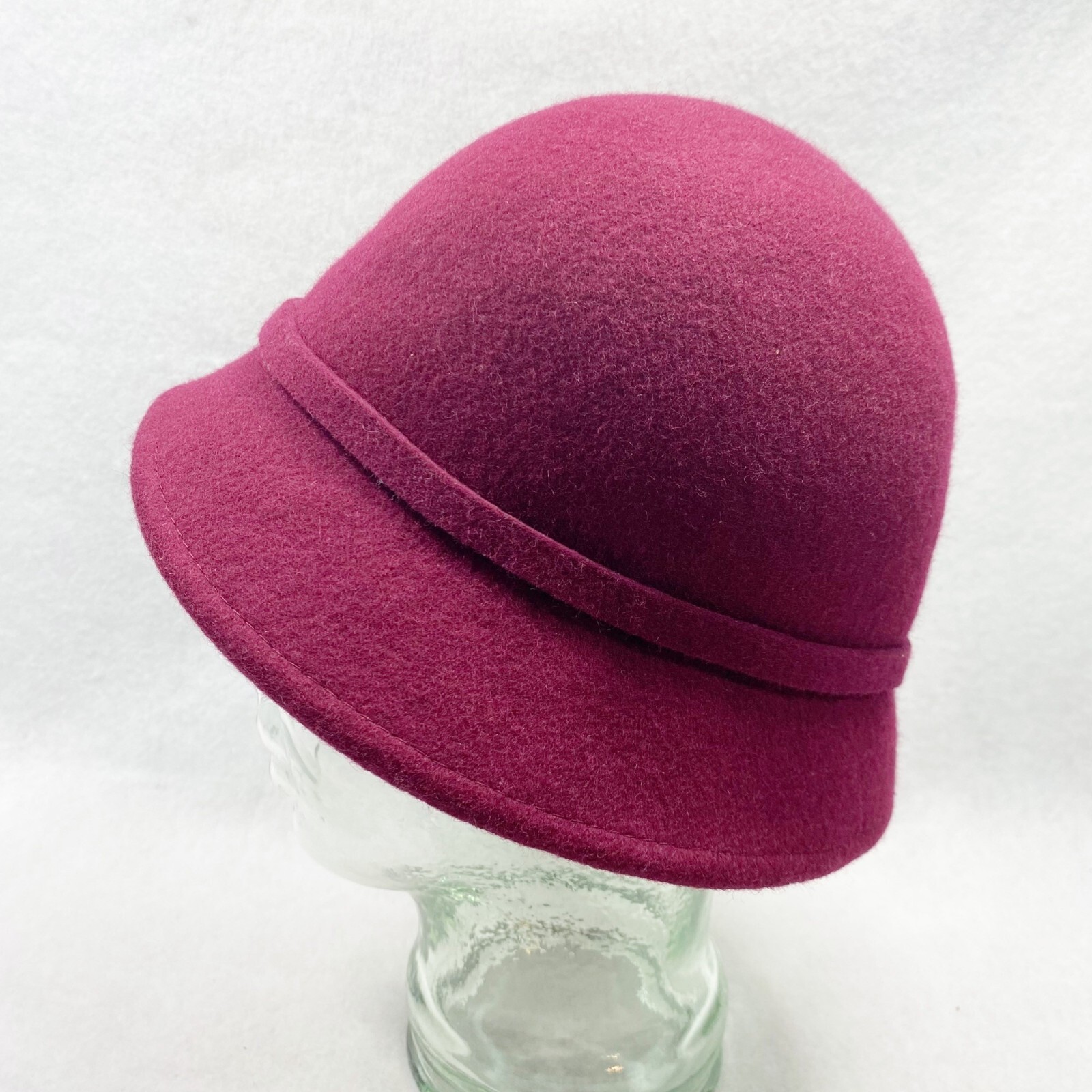 Burgundy Wool Floral Cloche OS - image 8