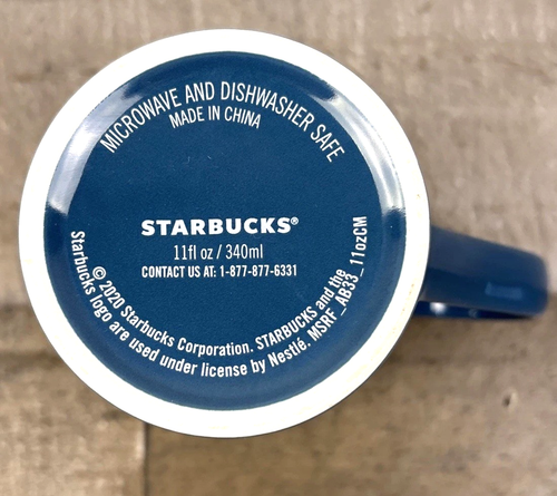 Starbucks 11oz Solid Dark Teal Siren Logo Coffee Mug Cup S55 - Picture 7 of 8