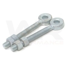 Pair Adjustable Gate Garden Field Swing Hinge Eye Bolts With Nuts 12mm x 100mm