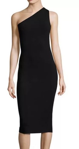 Diane Von Furstenberg Black One Shoulder Knit Evening Dress Women’s Medium $328