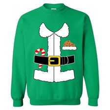 Adult Christmas SANTA CLAUS SUIT COSTUME CREWNECK SWEATSHIRT SMALL to 5XL PARTY
