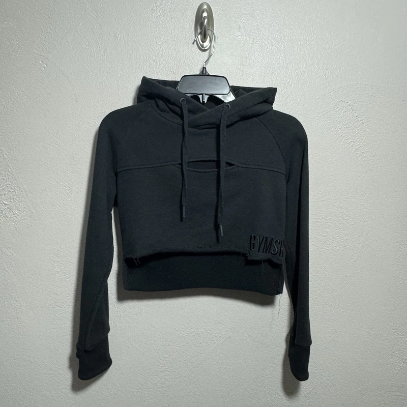 gymshark cropped pullover hooded sweatshirt yoga hoodie