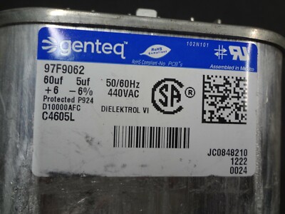 CAPACITOR 97F9062 C4605L 60uf 5 Oval Dual Quickstart Super Boost Starter 440V