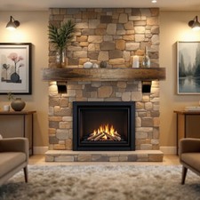 8" Deep Beam Wood Shelf Floating Rustic Fireplace Mantle Mantel with Corbels 