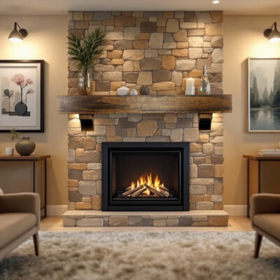 8'' Deep Beam Wood Shelf Floating Rustic Fireplace Mantle Mantel with Corbels 