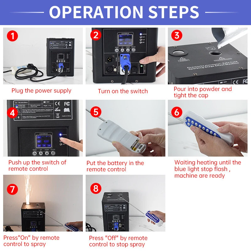 10x Cold Spark Machine Titanium Powder polvere di titanio granuli per macchina a scintille - Immagine 4 di 4