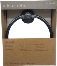 Allen Roth Latitude 2 Wall Mount Towel Ring Bathroom 2130340