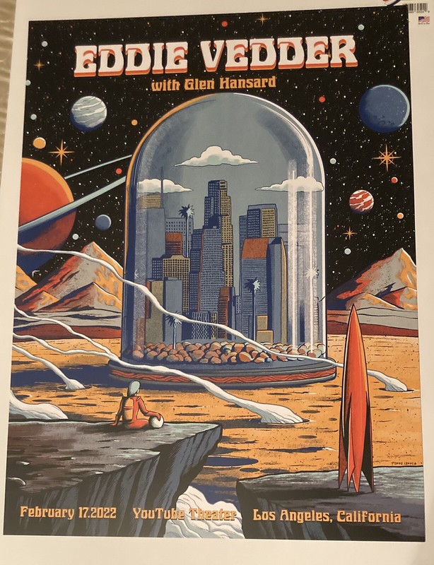 EDDIE VEDDER pearl jam 2022 POSTER LOS ANGELES