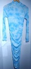 Fashion nova dress body con long sleeve blue rayon spandex size medium