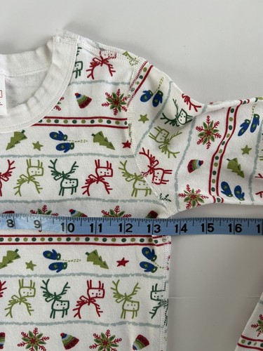 Hanna Andersson Organic Cotton Pajama Set Kids Size 12 Reindeer Winter Holiday - Picture 6 of 13