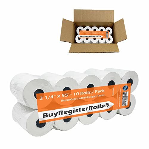 Receipt Paper Roll for Square Terminal Credit Card Machine 2 1/4 X 55