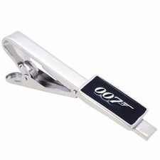 JAMES BOND 007 Silvertone/Black Enamel TIE CLIP
