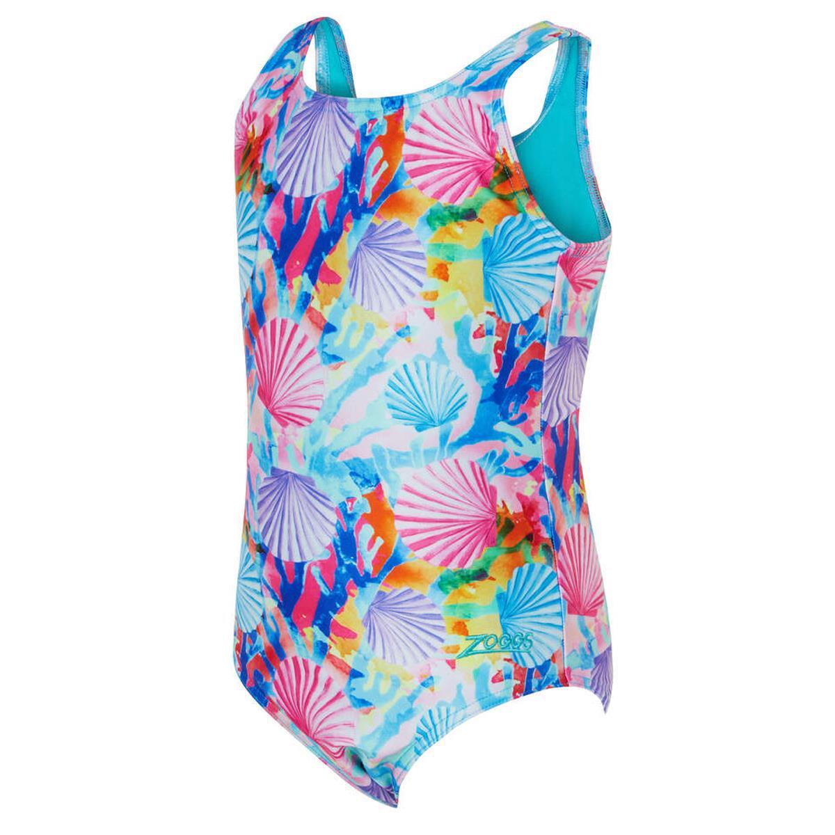 Zoggs Tots Girls Crazy Clams Scoopback Swimsuit Age 2 - 6 Recycled