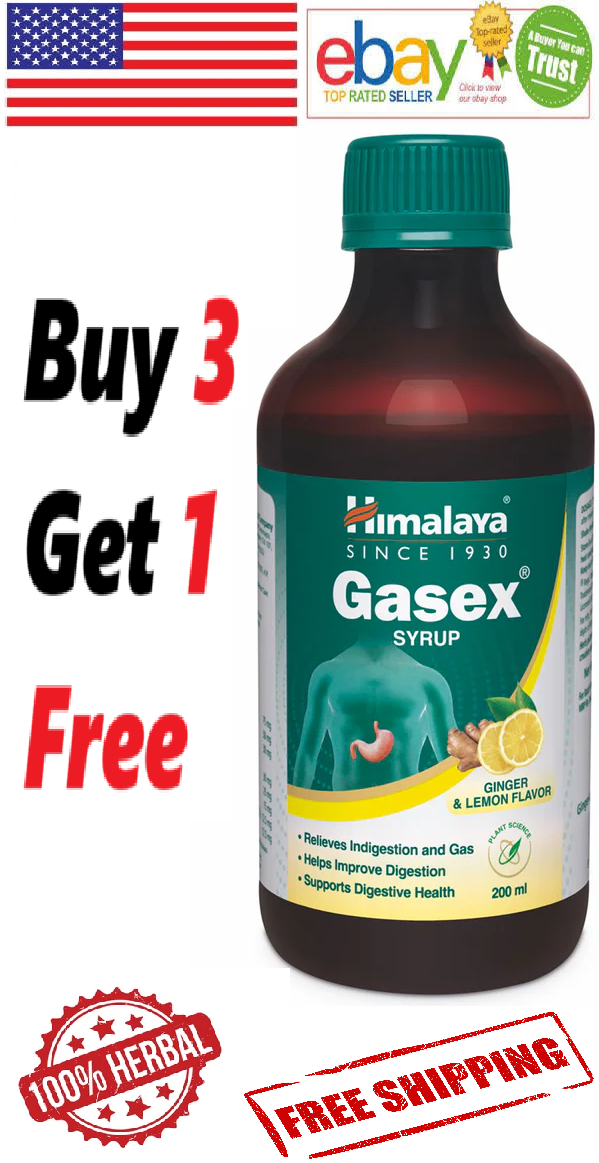 Himalaya Gasex (Ginger Lemon Flavor) Improves Digestion 200ml. (Free Ship)