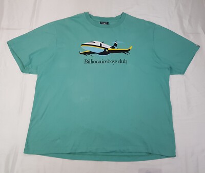 BILLIONAIRE BOYS CLUB GRÖSSE 2XL XXL HERREN GRÜN BAUMWOLLE GRAFIK T-SHIRT RUNDHALSAUSSCHNITT