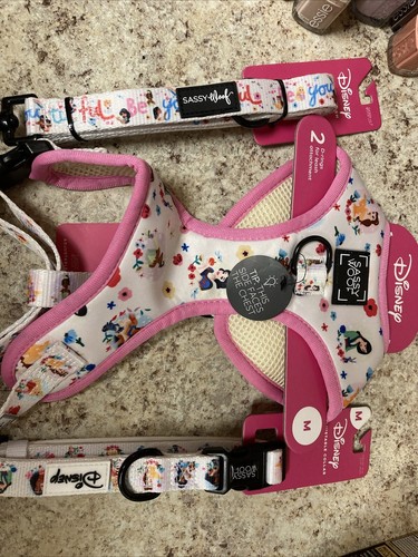 Sassy Woof Disney Princess Hundegeschirr Leine Halsband Medium Neu