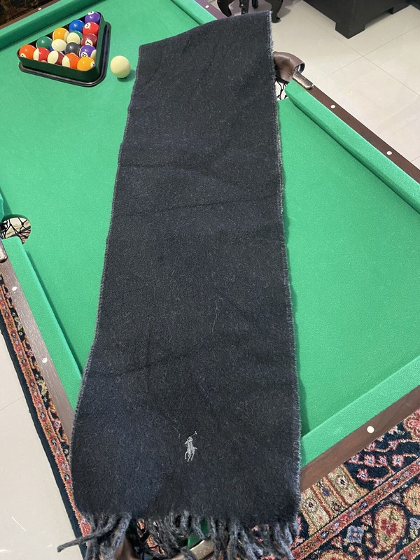 $78 Polo Ralph Lauren Men's Black Wool Blend Reversible Scarf One Size-NEW