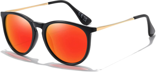 NEW Polarized Sunglasses Women Vintage Classic Retro Round Mirrored Frame Lens - Picture 18 of 38