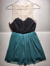 Rewind Dress Women Large Black Blue Sleeveless Layered Casual