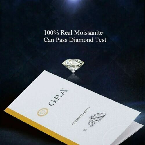 8.0mm 2Ct GRA Certified Round Shape White Moissanite VVS1 Clarity D Color LASER# - Picture 1 of 22