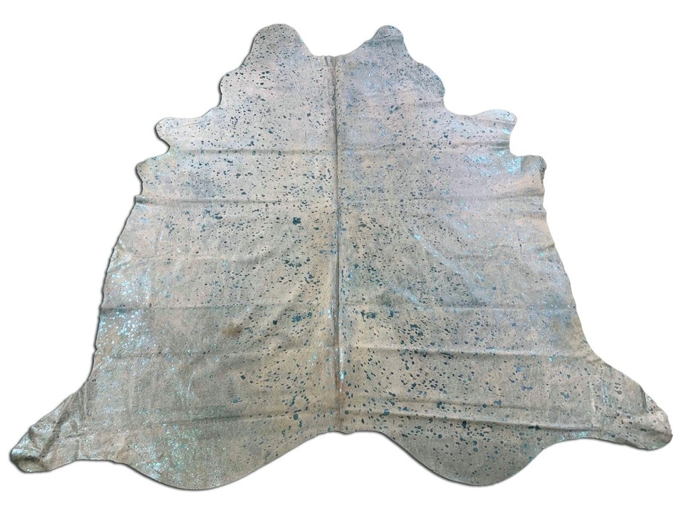 Turquoise Cowhide Rugs- Brazilian Natural Cowhides - Acid Washed ...
