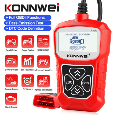 2025 KONNWEI Profi KFZ OBD2 Diagnosegerät Auto Scanner Fehler Auslesegerät Red