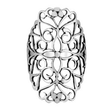Romantic Garden Flower and Vines Sterling Silver Statement Ring-7
