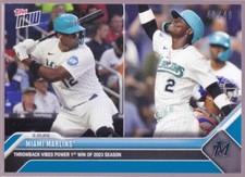 Miami Marlins Jorge Soler Jazz Chisholm 2023 Topps Now #16 Throwback Blue 47/49