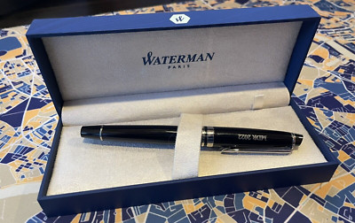 Waterman Expert Ballpoint Pen Black and Chrome Made in France
