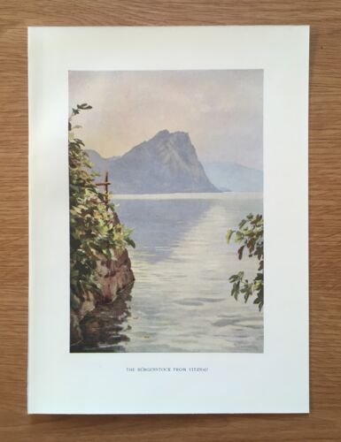 George Flemwell, Antique Print, Lucerne: The Burgenstock from Vitznau, 1913 - Picture 1 of 1