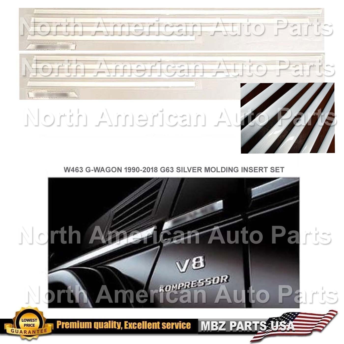 G63 SIDE MOLDINGS SILVER BODY W463 GWAGON TRIM G550 G500 PANEL INSERTS