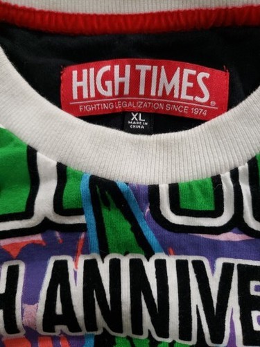 Vintage High Times 25th Anniversary Weed T-Shirt 1999 Herren XL mit Gras Fischerhut - Bild 5 von 17