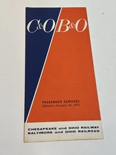C&O B&O Railway Passenger Service Time Table January 25, 1970 Chesapeake & Ohio 