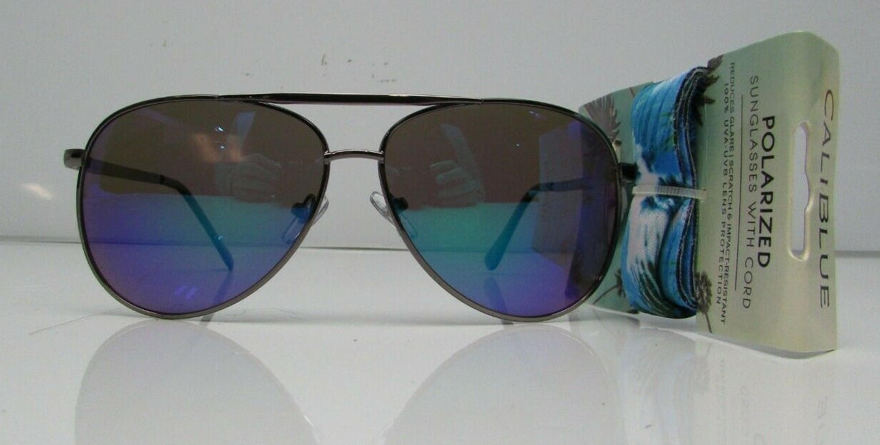 CaliBlue S06586CAL025 MCV Aviator Polarized Sunglasses w/ Cord See Description