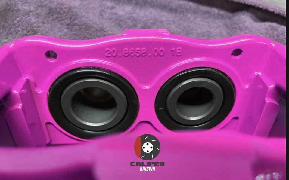 Par de pinzas de freno delanteras Ford Mustang GT con recubrimiento en polvo rosa 07-14 5,0 Foto 3 de 3