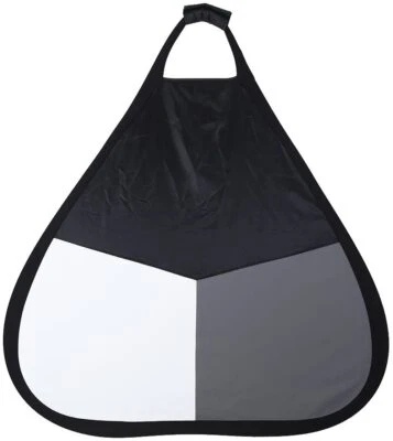 Reflector de luz plateado 2 en 1 y balance blanco/gris | 80 cm | Tarjeta fotográfica