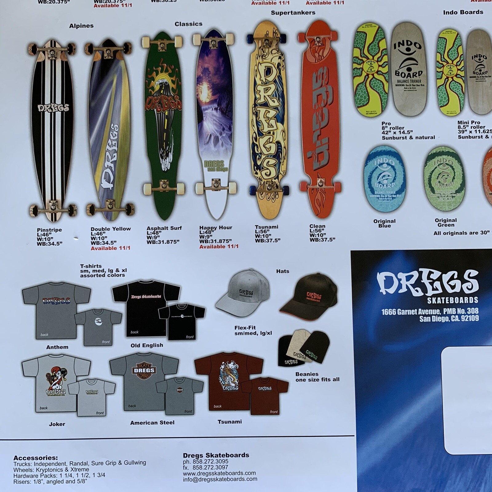 Skateboard Poster 2002 DREGS SKATEBOARDS 2 Sided Decks Gear Portrait Style