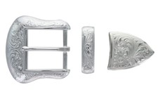Western Cowboy/Cowgirl Rodeo Decor Engraved Bright Silver Buckle