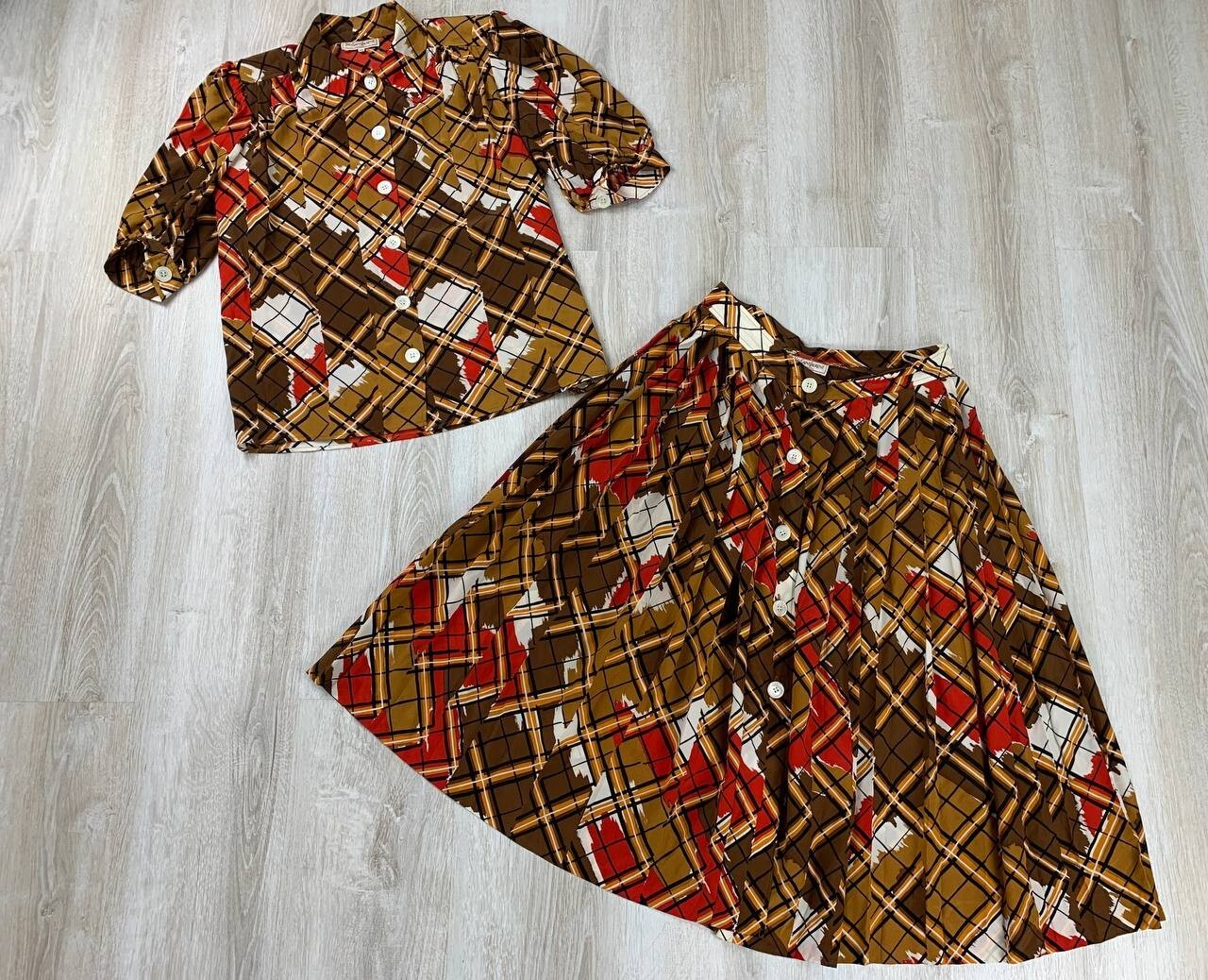 Abito da donna vintage multicolore Yves Saint Laurent taglia 42