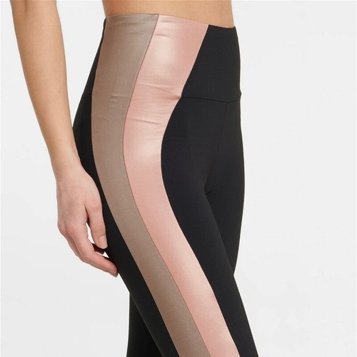 New Lanston Sport Color Block Side Stripe Leggings Finn Black Brown Pink - Picture 3 of 14