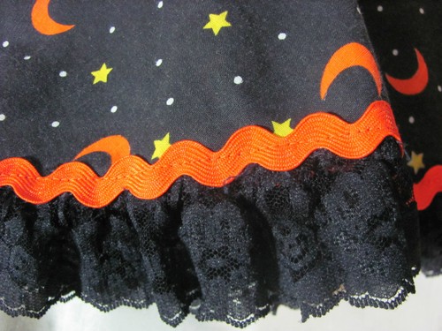 Girls' 4-6? Handmade Moons & Stars Halloween Skirt w/ Matching Purse & Headband - Picture 6 of 12