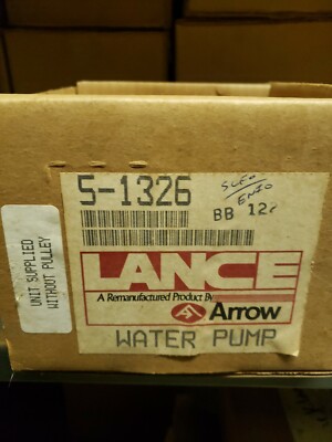 REMANUFACTURED ARROW 5-1326 78-87 GM 292 6CYL Water Pump 10004037