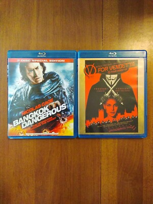 BANGKOK DANGEROUS & V FOR VENDETTA 2 Blu-ray Bundle NO DVDS NO SLIPCOVERS USED