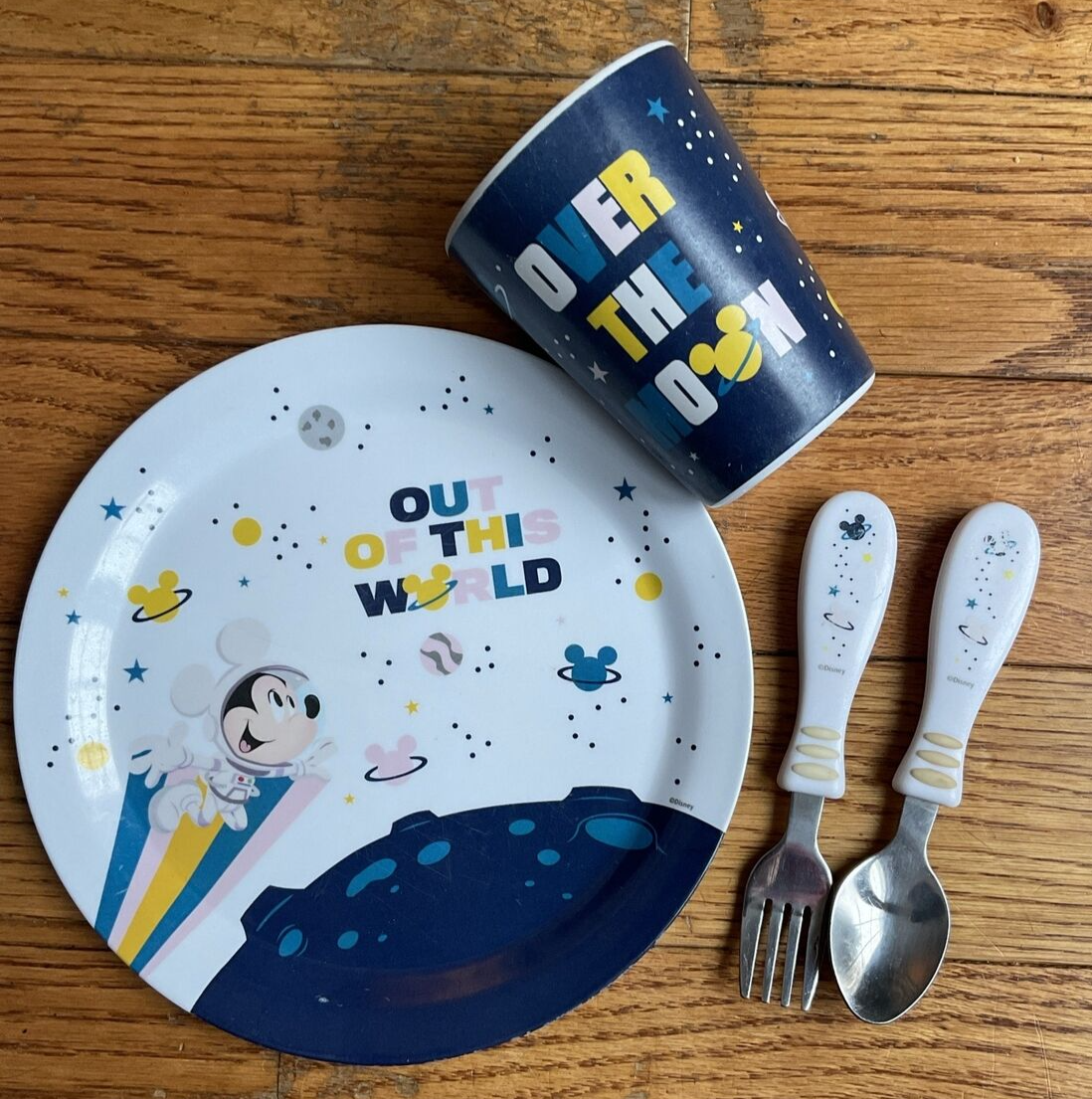 ZAK! Designs Out Of This World Mickey Mouse Plate Cup Fork Spoon